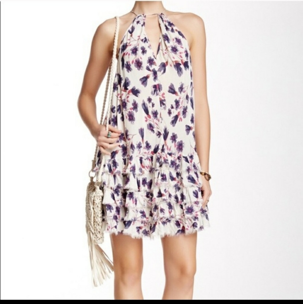 Free People ruffled tunic slip dress
